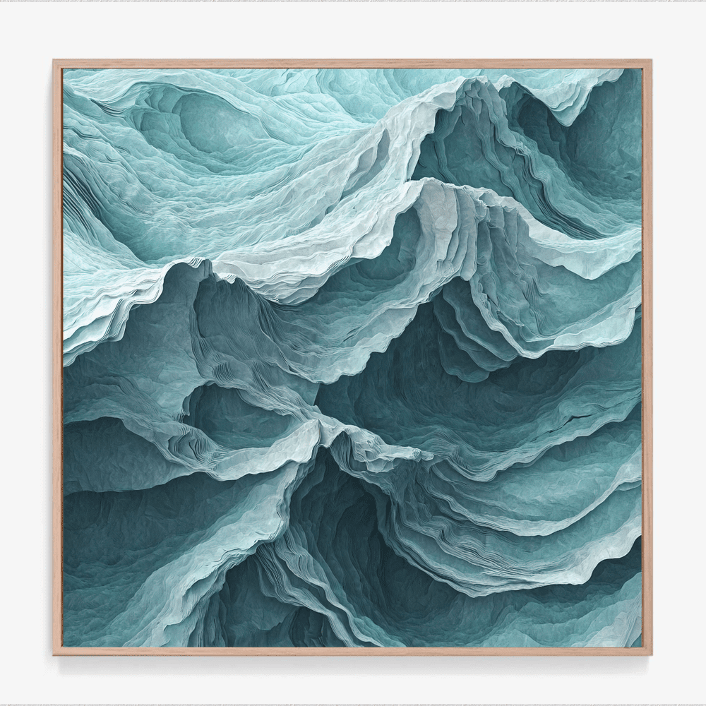 Origami Textured Paper Print - Ocean Waves
