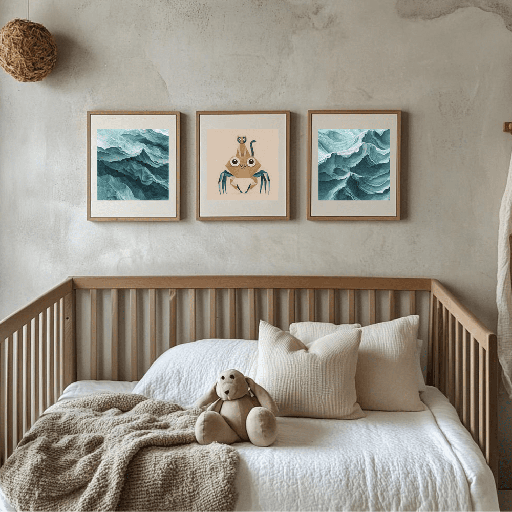 Origami Textured Paper Print - Ocean Waves