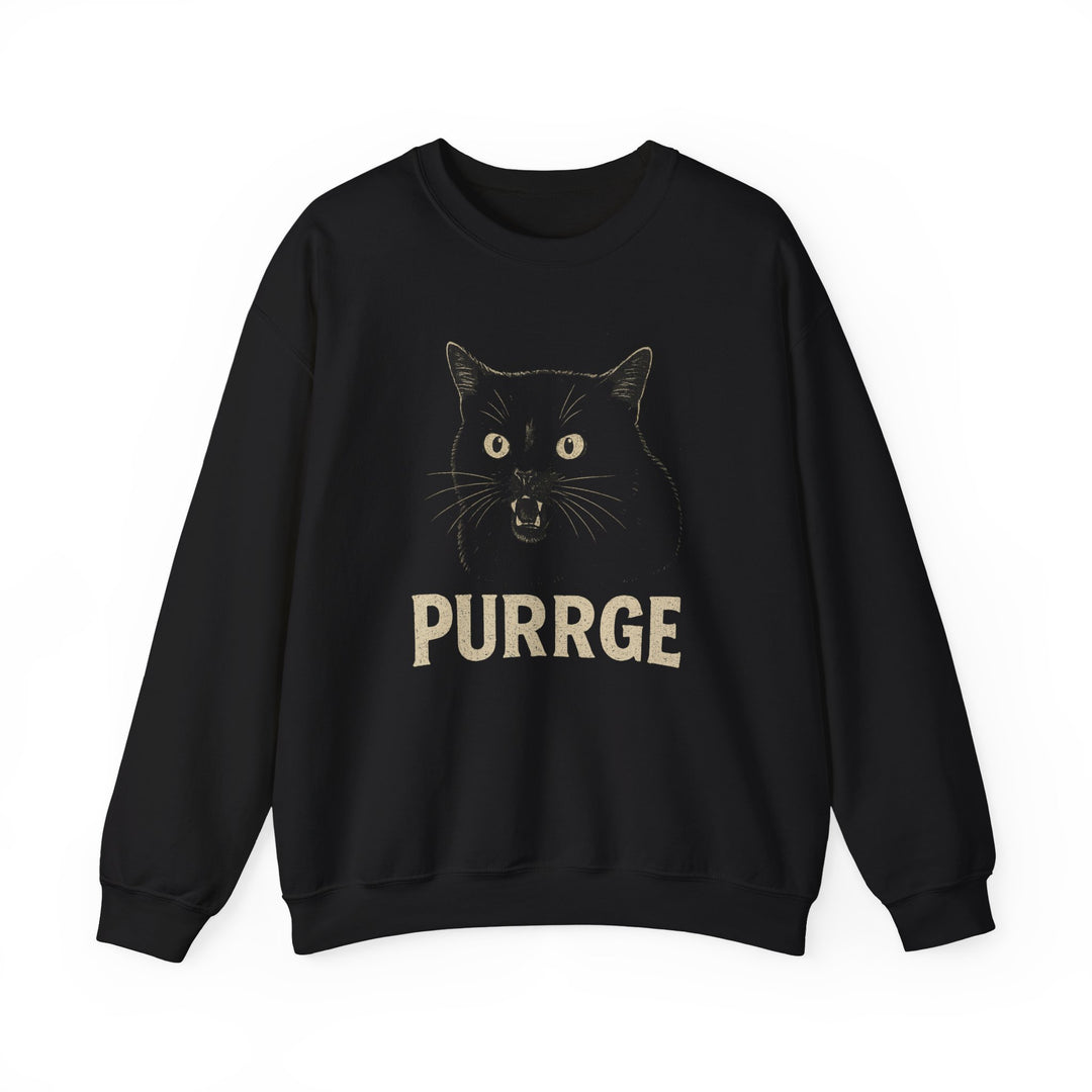 Purrge Cat Crewneck Sweatshirt Black