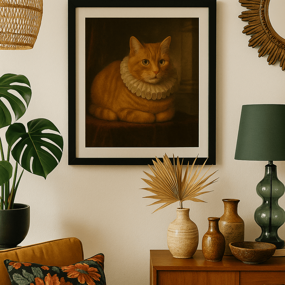 Regal Ginger Cat Poster — Matte Vertical Wall Art 10″ x 10″ Matte