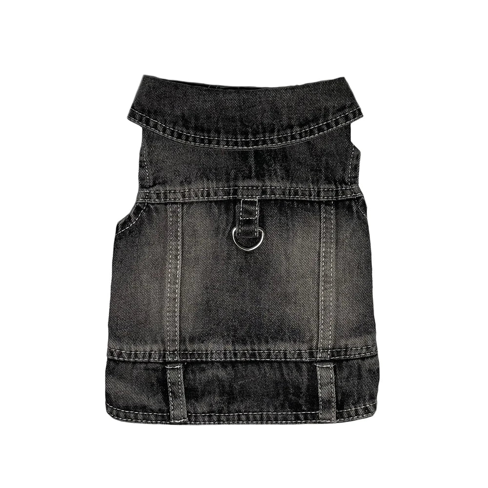 Dog Jean Jacket Pet Denim Clothes for Small Dogs Fashion Classic Girl Boy Cat Costumes Puppy Outfit Shirts Machine Washable