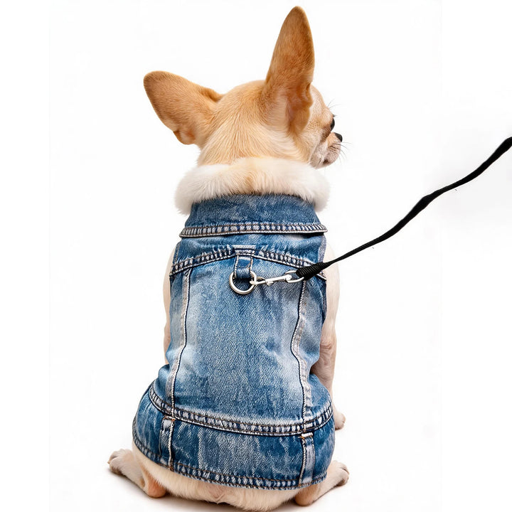 Dog Jean Jacket Pet Denim Clothes for Small Dogs Fashion Classic Girl Boy Cat Costumes Puppy Outfit Shirts Machine Washable