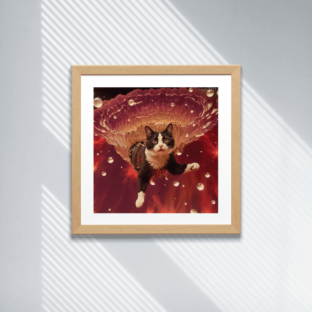 Tuxedo Cat Art Print - The Astronaut