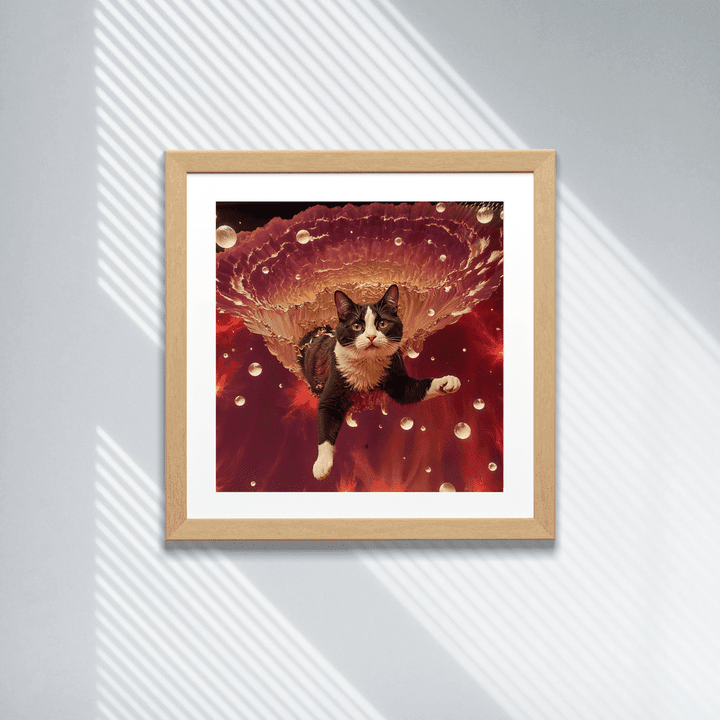 Tuxedo Cat Art Print - The Astronaut