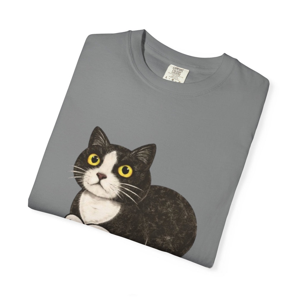 Tuxedo Cat Graphic T-Shirt - Cute Relaxed Cat Tee for Cat Lovers