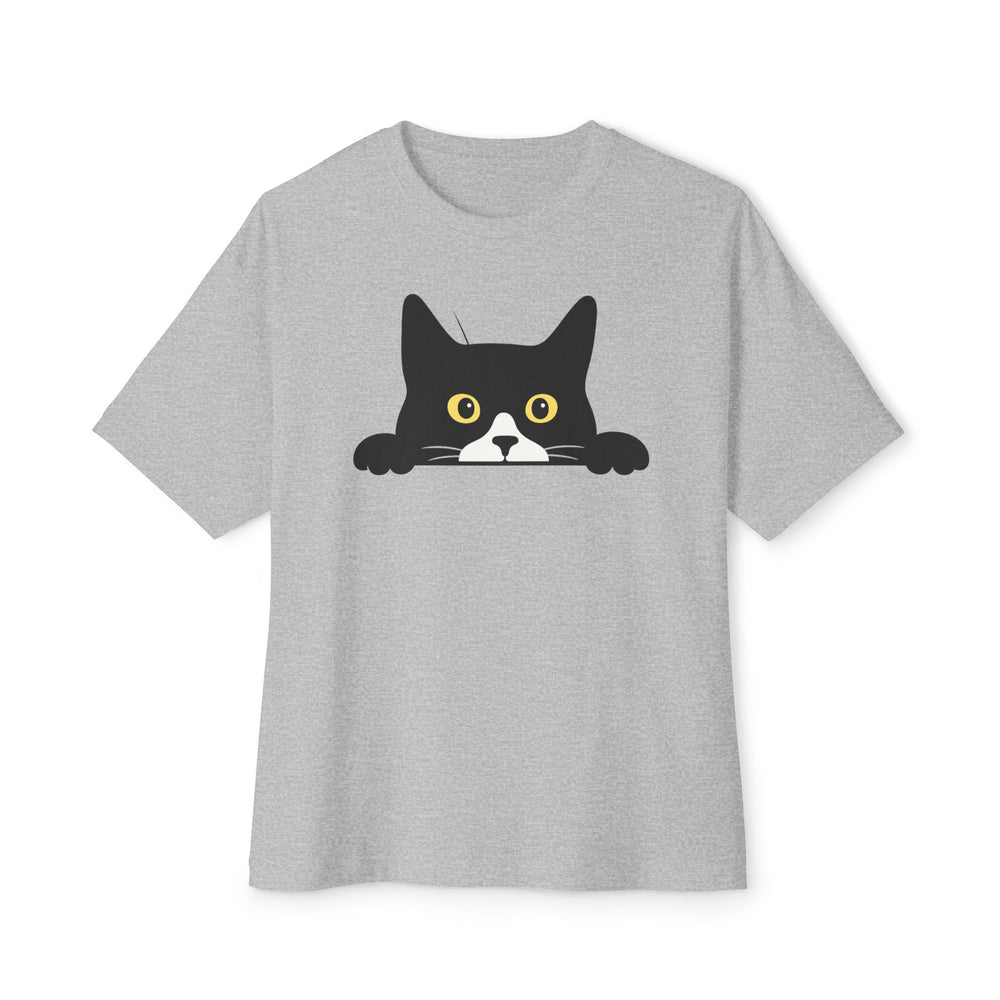 Peekaboo Tuxedo Cat Shirt Athletic Heather