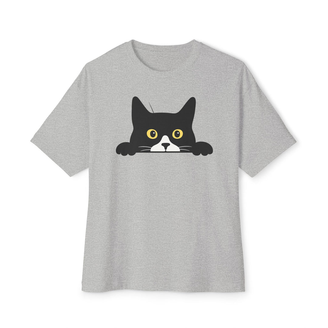 Peekaboo Tuxedo Cat Shirt Athletic Heather