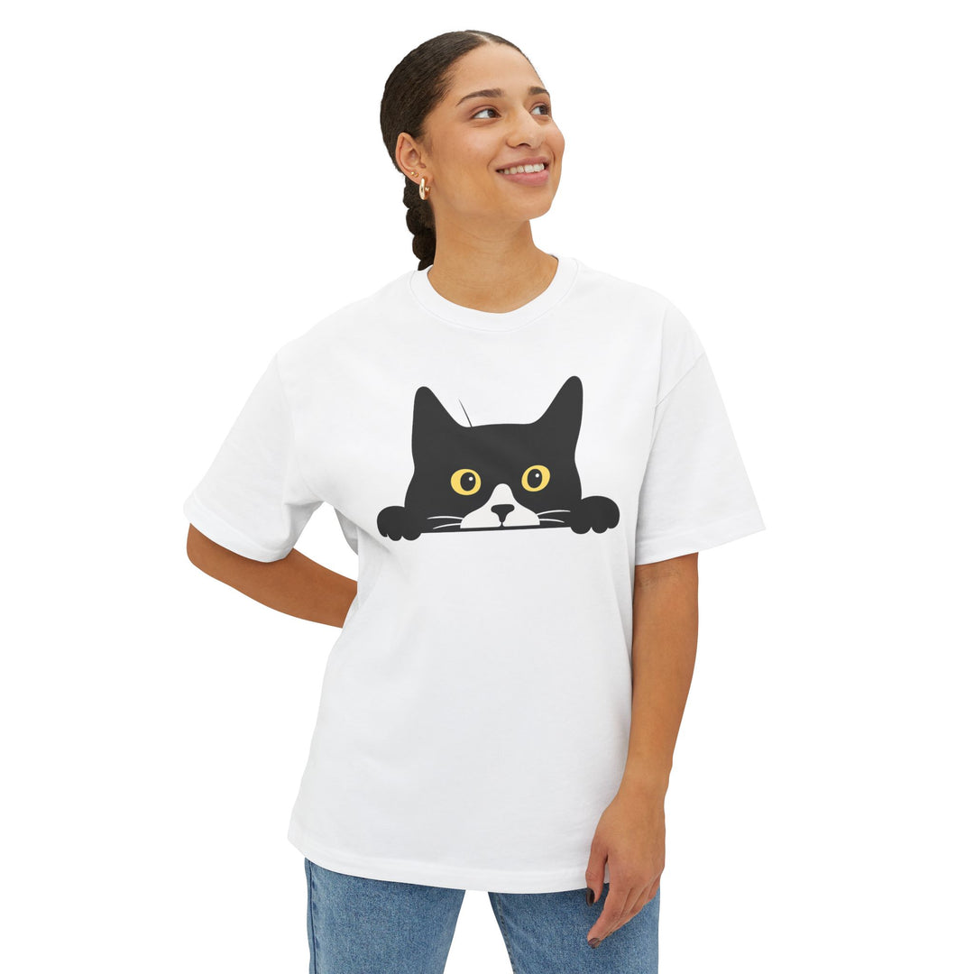 Peekaboo Tuxedo Cat Shirt Athletic Heather