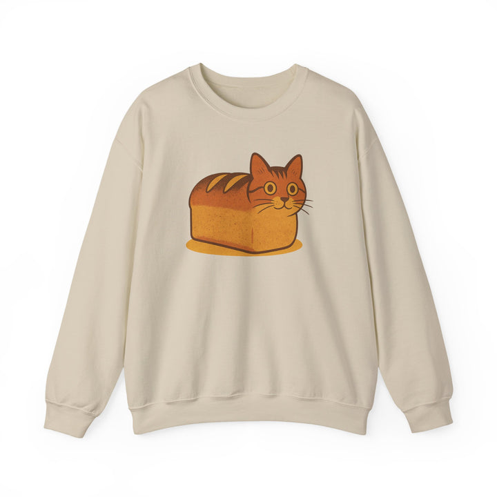 Cat Loaf Sweatshirt - Cute Bread Cat Graphic Crewneck Sand