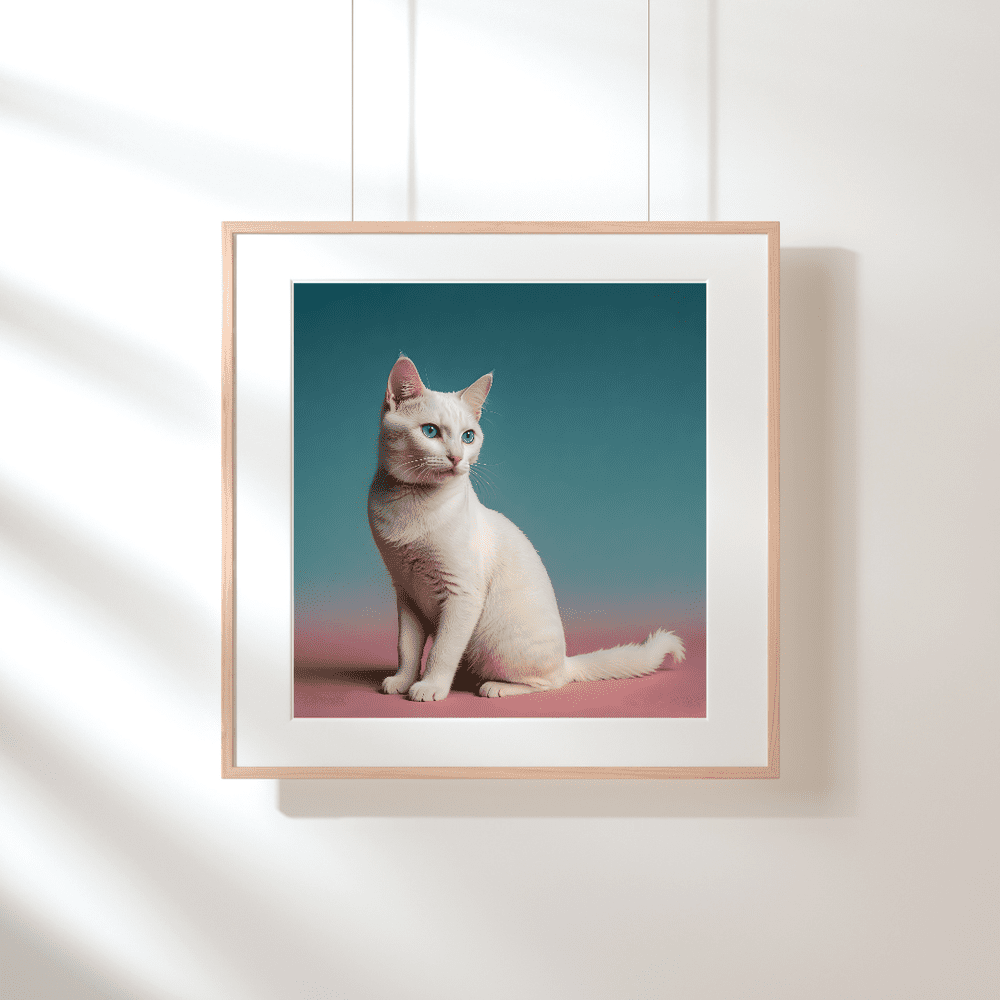 White Cat Print - The Cat of All Confidence