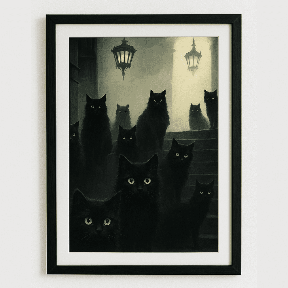 Gothic Cat Art Print - The Gathering