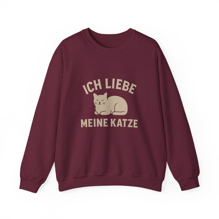 Ich Liebe Meine Katze Sweatshirt Maroon